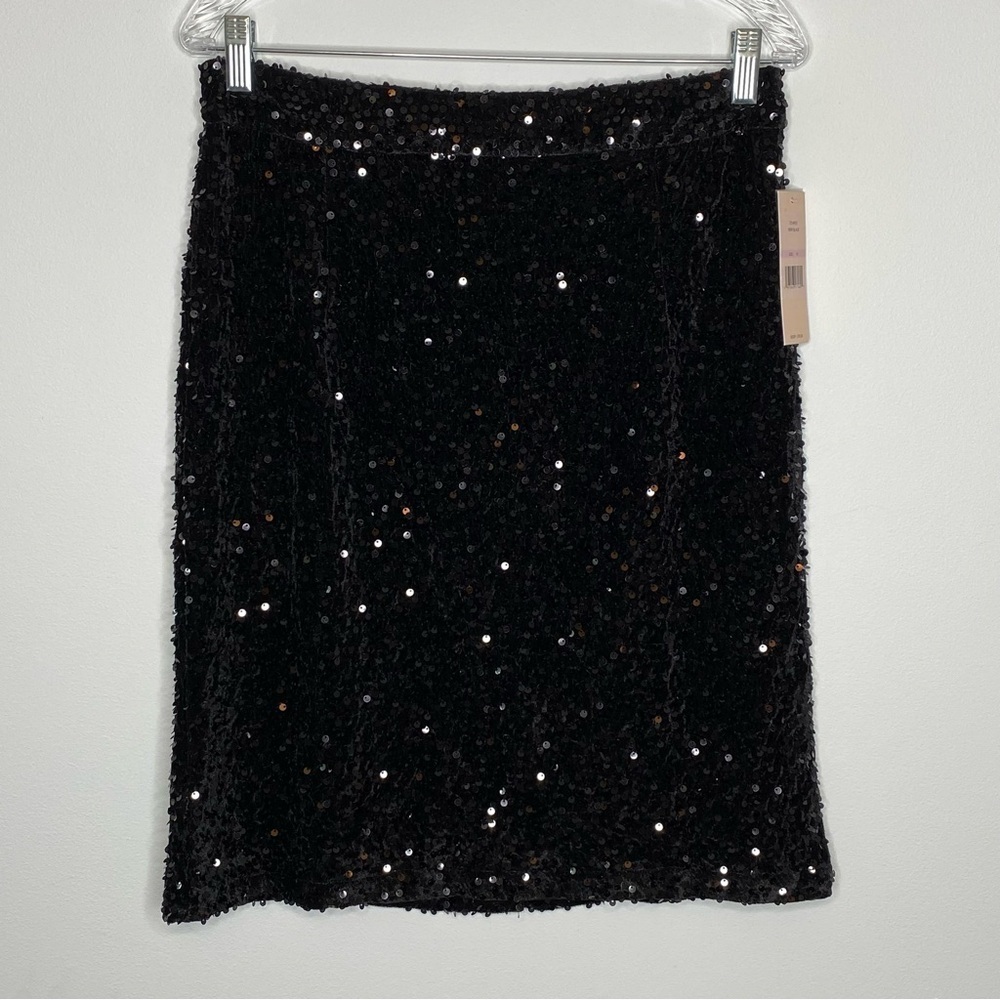 Nanette Lepore Black Velvet Sequin Skirt